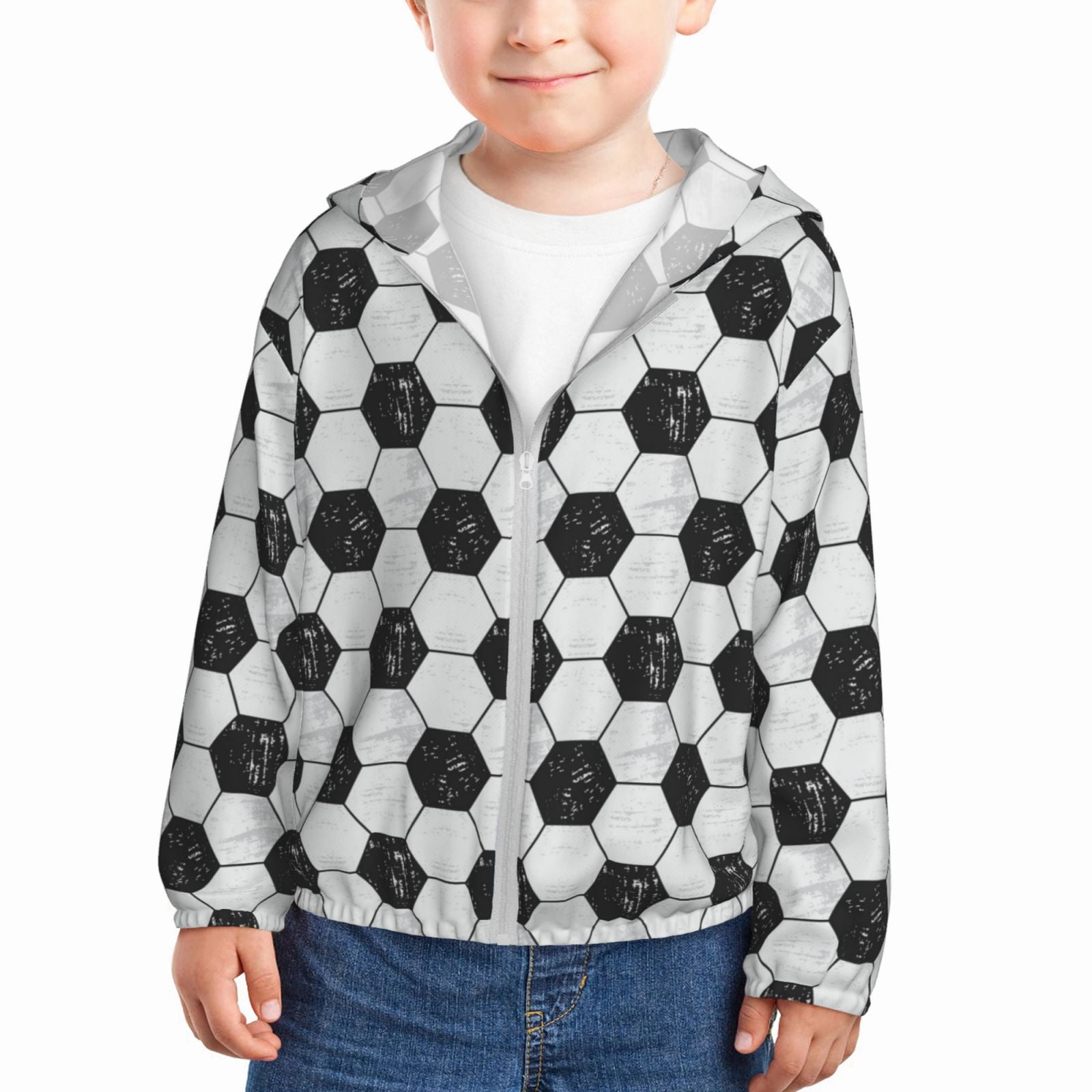 Soccer Sun Protection Clothing Zip Up Hoodie Lightweight Jacket Dry Fit