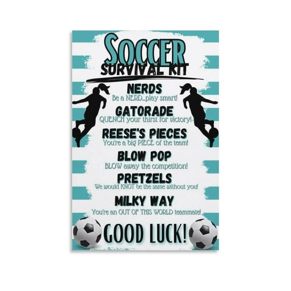Soccer Survival Kit Canvas Wall-Art Posters For Room Aesthetic And Decor For Bedroom Living Room Bathroom Kitchen Office Decor