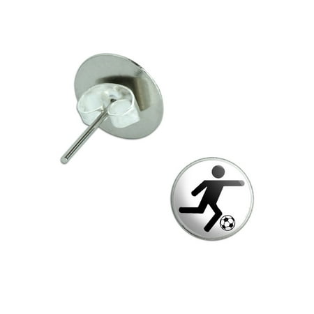 Soccer Symbol Pierced Stud Earrings
