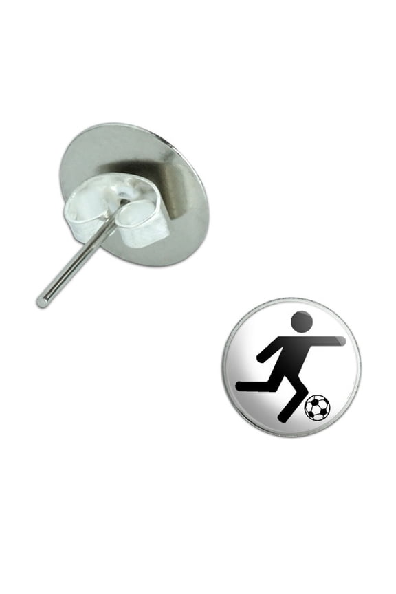 Soccer Symbol Pierced Stud Earrings