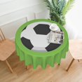thumbnail image 1 of Soccer Tablecloth Round Table Cloths 60 Inch Wrinkle Resistant Picnic Table Covers Washable Polyester for Holiday Kitchen Party Picnic, 1 of 6