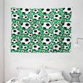 thumbnail image 1 of Soccer Tapestry, Various Sizes Footballs Pattern Active Lifestyle Popular Sport from Europe, Wall Hanging for Bedroom Living Room Dorm Decor, 80W X 60L Inches, Green Black White, by Ambesonne, 1 of 2