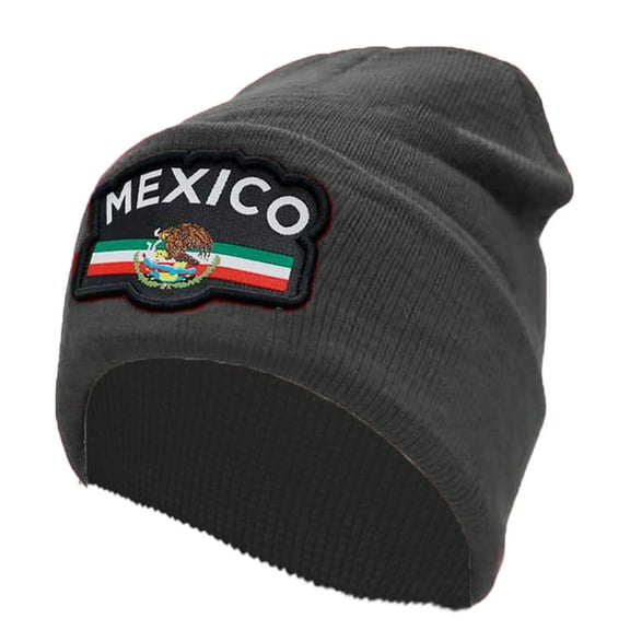 Soccer Team/Country Beanies, Cuff 12 inch - Mexico / Gray