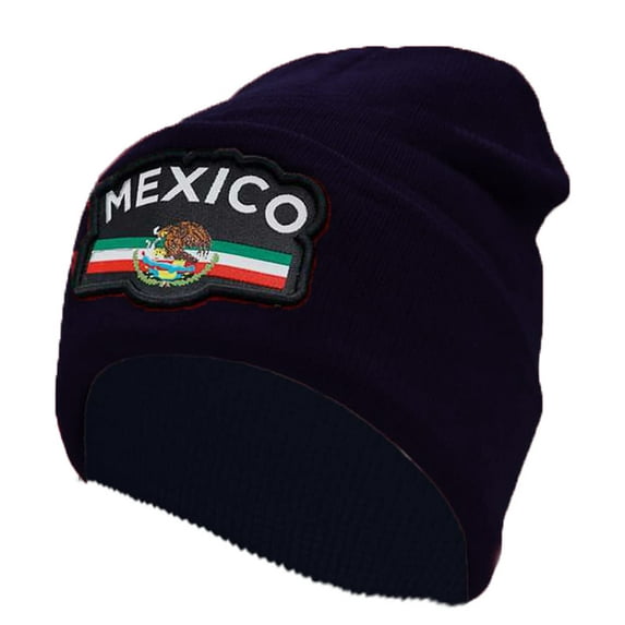 Soccer Team/Country Beanies, Cuff 12 inch - Mexico / Navy Blue