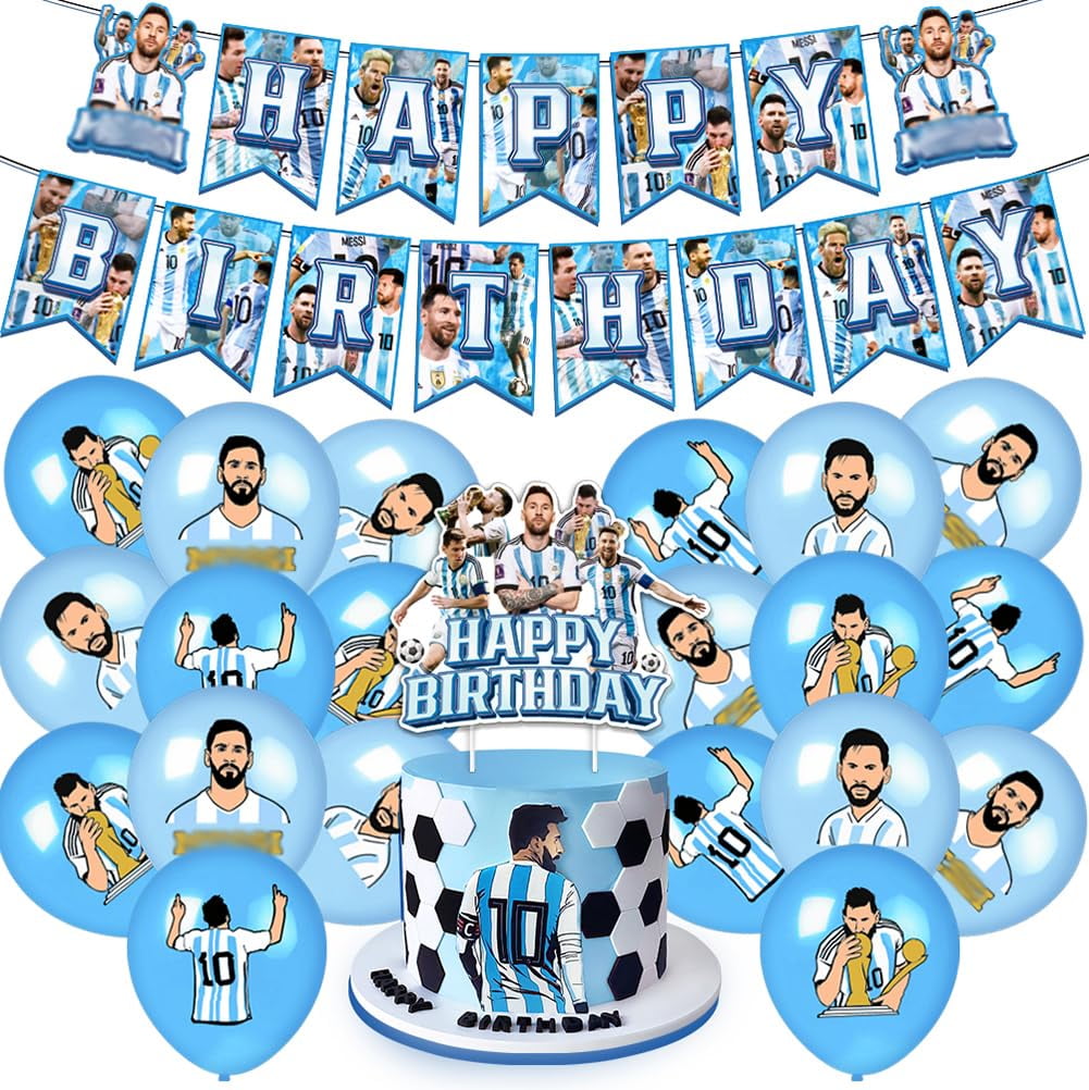 Soccer Birthday Party Decorations - 131 Pcs Blue Sports Theme Kit