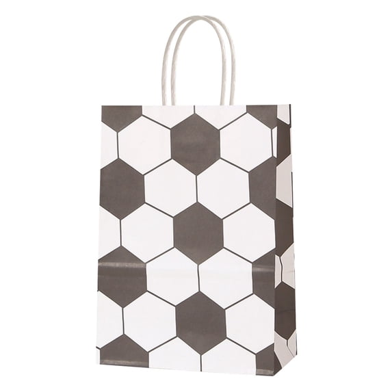 Soccer Themed Gift Bags,Sports Party Favor Bags,Soccer-themed Celebration Supplies,Paper Goodie Bags with Handles for Birthday,Football Events,Team Celebrations