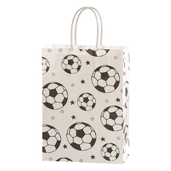 Soccer Themed Gift Bags,Sports Party Favor Bags,Soccer-themed Celebration Supplies,Paper Goodie Bags with Handles for Birthday,Football Events,Team Celebrations