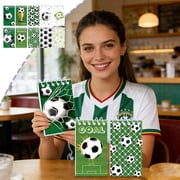Soccer Themed Mini Notebooks Set of 10 Pocket Size 4.13x2.36x0.59 in Double Loop Binding Thick Paper for Team Events Mini Notebooks