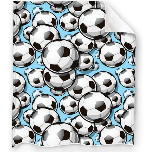 Soccer Throw Blanket Soft Fuzzy Plush Blanket Lightweight Flannel Blankets for Couch Bed Living Room Adults Kids Teens Gifts All Seasons 50"X40"