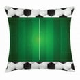 thumbnail image 1 of Soccer Throw Pillow Cushion Cover, Football Field with Hexagonal Ball Pattern Frame Sports Activity League Match, Decorative Square Accent Pillow Case, 24 X 24 Inches, Black White Green, by Ambesonne, 1 of 2