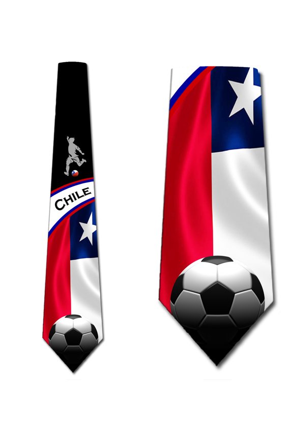 Soccer Ties Mens Chile Tie Sports Necktie by Three Rooker