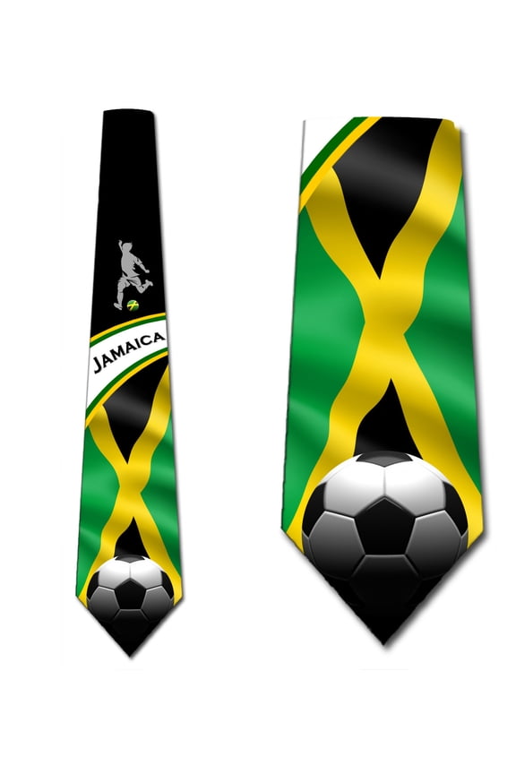 Soccer Ties Mens Jamaica Tie Sports Necktie by Three Rooker