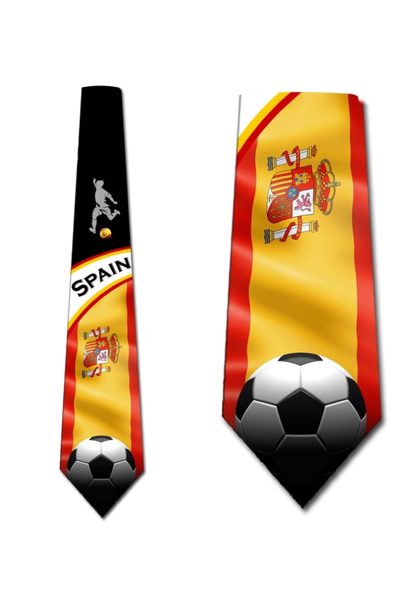 Soccer Ties Mens Spain Tie Sports Necktie by Three Rooker