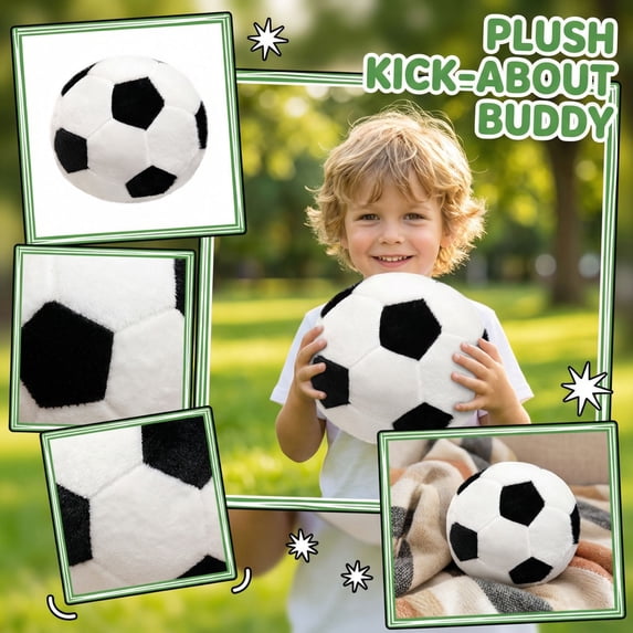 Soccer Toy, Soft Soccer Ball, Toddler Soccer Ball, Soccer Ball Toddler, White Football, 6 In, Stuffed Animal, Plush, BlackandWhite Decor, 1 Pc