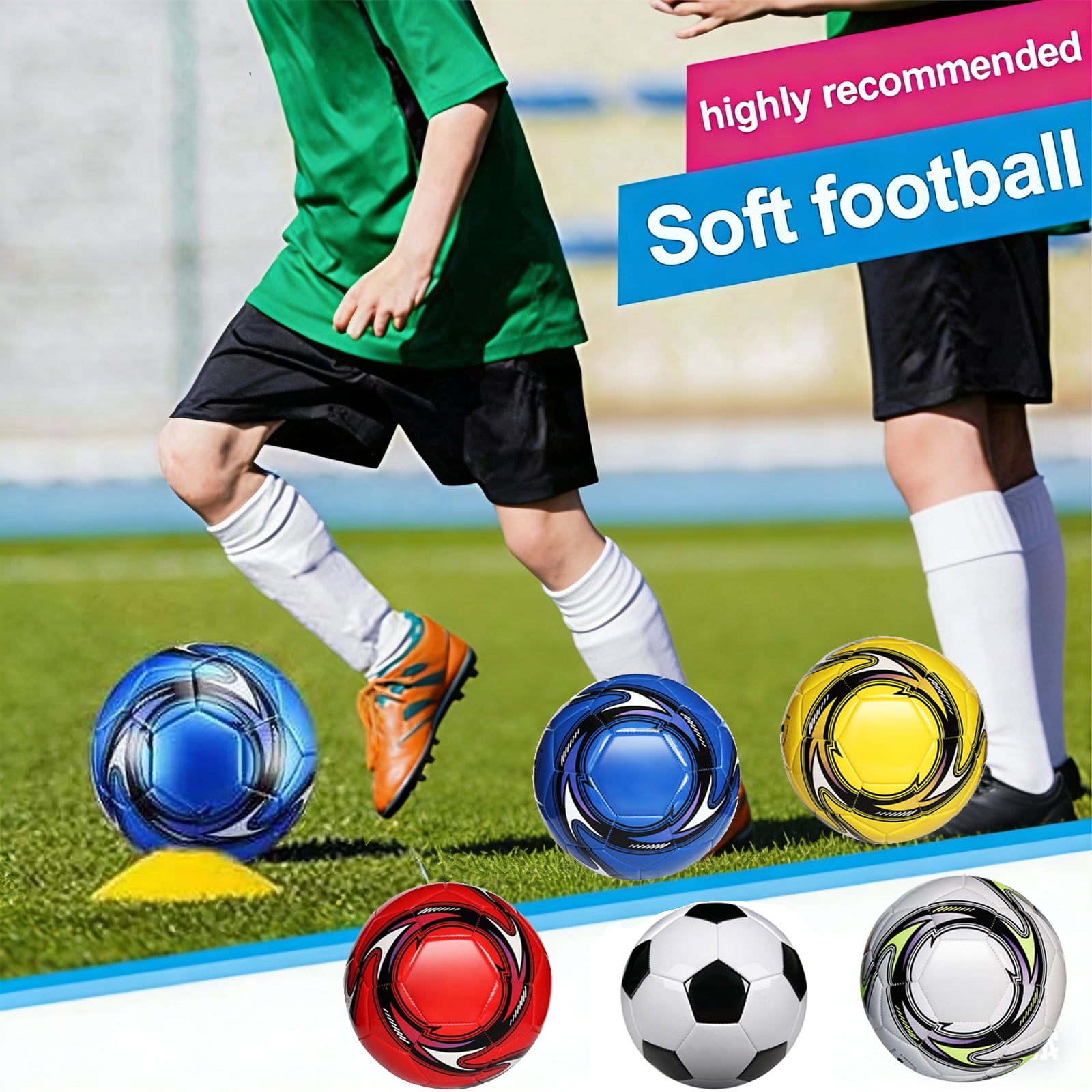Soccer Training Football Ball for Outdoor Competition and Professional Practice Athletic Games All Weather Use Durable PU Leather Heavy Duty Construction, Blue