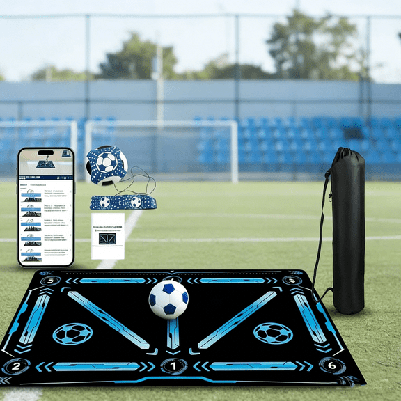Soccer Training Mat Improve Strength, Agility and Coordination, Anti-Slip Silent Absorption Footwork Training Mat