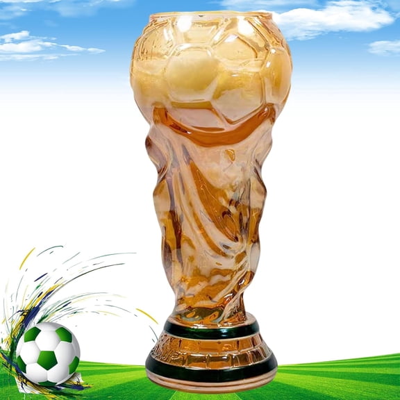 Soccer Trophy Style Beer Glass, Funny Novelty Cup for Men, Dad, Father’s Day, Birthday & Game Day, Unique Sports Fan Gift