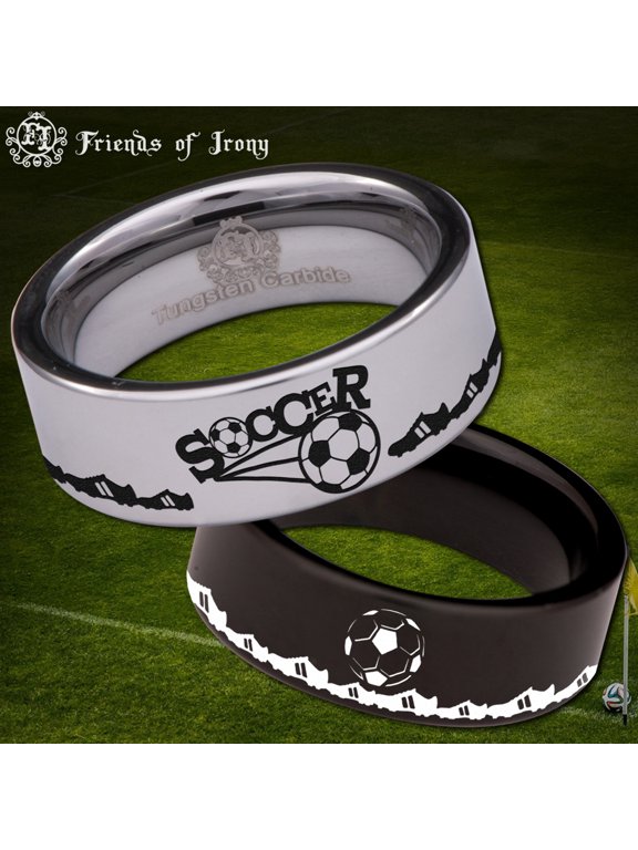 Soccer Tungsten Carbide Ring