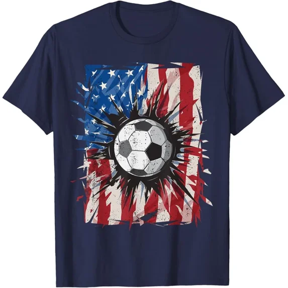 Soccer USA American Flag Men 4th Of July Graphic Design For Everyday ...