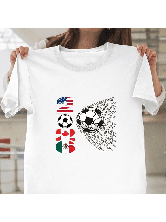 Soccer USA Canada Mexico Tournament Football Fan Unisex T-Shirt, up to size 3XL.