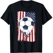 Soccer USA Flag tshirt, Soccer Ball Graphic Boys Kids T-Shirt