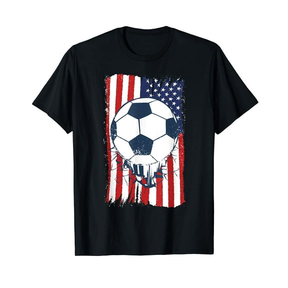 Soccer USA Flag tshirt, Soccer Ball Graphic Boys Kids T-Shirt