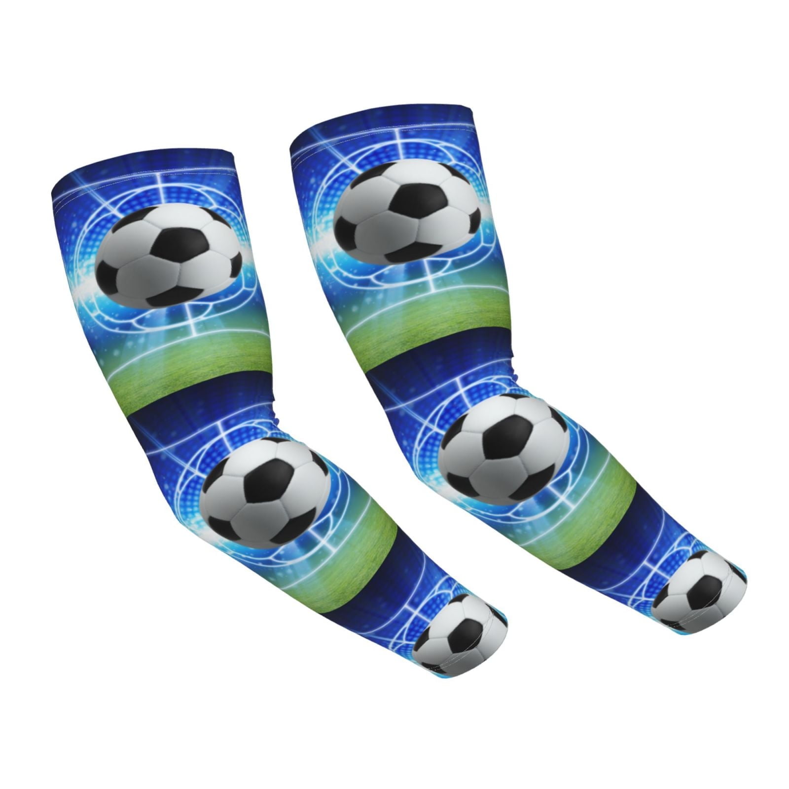 Soccer Unisex Uv Sun Protection Ball Arm Sleeves 19 Inch Cooling Ice ...