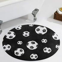 Soccer Vector Background Round Carpet Circle Rug Outdoor Patio Area Rug Washable Large Area Rugs Hallway Room Decor Fitness Mats