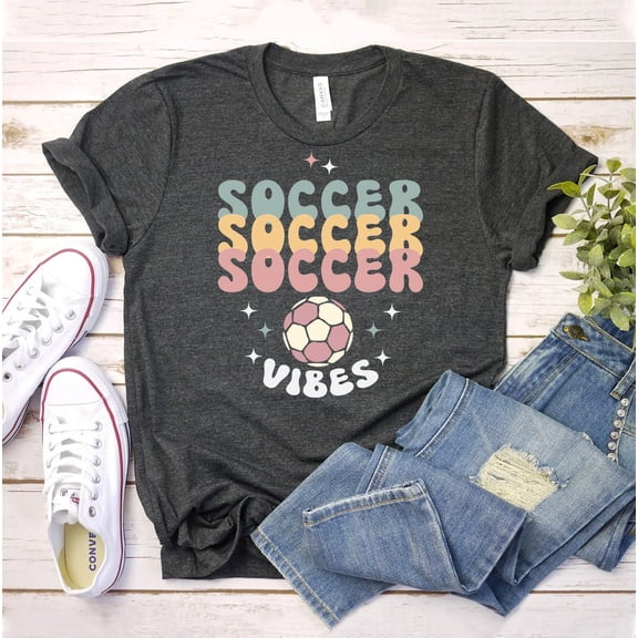 Soccer Vibes T-Shirt, Sports Shirt, Soccer Mom , Game Day Tee, Mom Life Top, Game Day Vibes Shirts, Sports Parent , Football Tee Tshirt All Size S-5XL