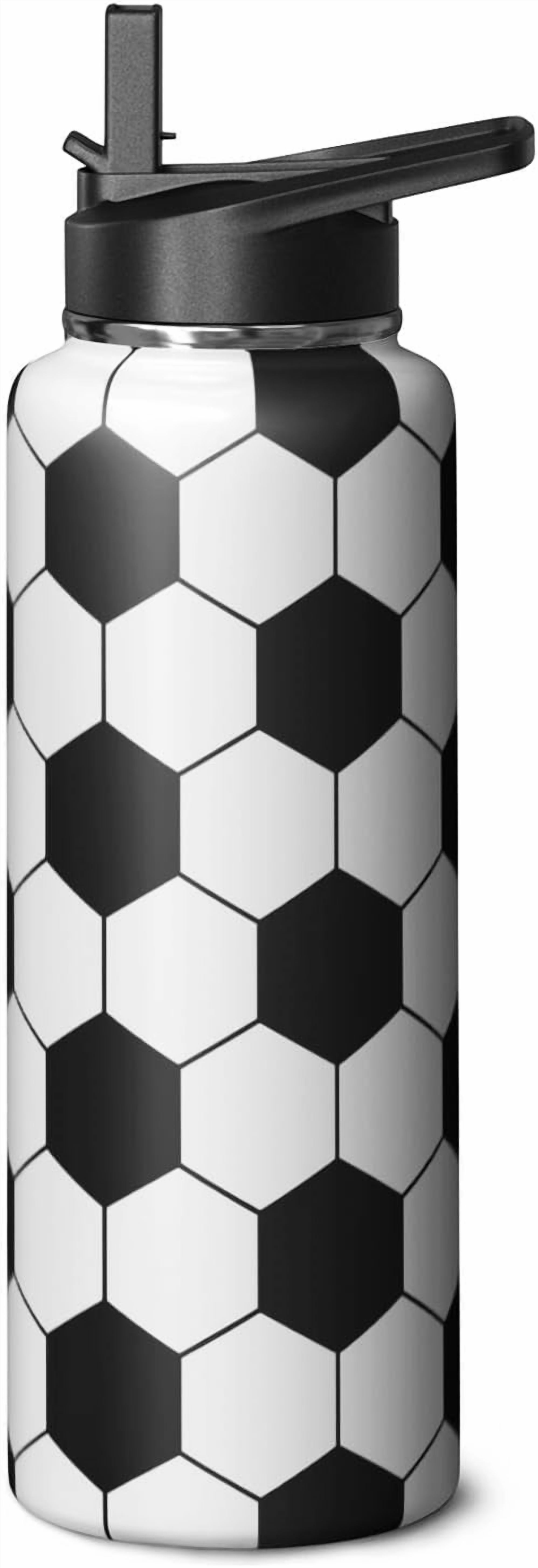 40oz Insulated Soccer Water Bottle - Leakproof Sports Drink Bottle for Players, Coaches, Fans - Gift for Men, Women, Boys & Girls Soccer Lovers