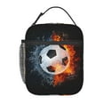 thumbnail image 1 of Soccer Water Fire Insulated Lunch Bag For Women Men, Portable Leakproof Tote Cooler Meal Bag, Reusable Lunch Box For Work/Office/Picnic/Travel, 1 of 7
