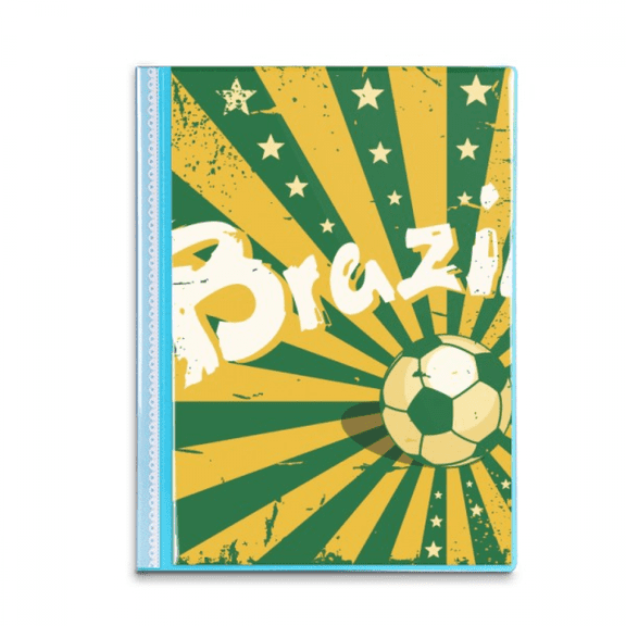 Soccer Yellow Green Brazil Brazil Culture Book Sheet Protectors Portfolio Binder Folder