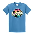 thumbnail image 1 of Soccer Youth Short Sleeve T-shirt Neon Rainbow Ball Sports Travel Team League Football Girls Boys-Carolina-Ys, 1 of 4