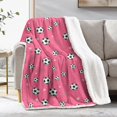 thumbnail image 1 of Soccer and Heart Pink Pattern Soft Sherpa Fleece Throw Blanket, Warm Cozy Plush Blanket for Sofa Bed Couch, All Season, 40"x50", 1 of 5