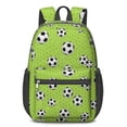 thumbnail image 1 of Soccer and Net Green Pattern 17" School Backpacks for Teens,Waterproof Oxford Fabric,S-Shape Padded Straps for School,Travel,Hiking,Camping, 1 of 6