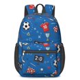thumbnail image 1 of Soccer and Scoreboard Blue 17" School Backpacks for Teens,Waterproof Oxford Fabric,S-Shape Padded Straps for School,Travel,Hiking,Camping, 1 of 6