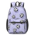 thumbnail image 1 of Soccer and Shadow Purple Pattern 17" School Backpacks for Teens,Waterproof Oxford Fabric,S-Shape Padded Straps for School,Travel,Hiking,Camping, 1 of 6