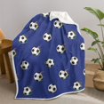 thumbnail image 1 of Soccer and Speed Blue Pattern Soft Sherpa Fleece Throw Blanket, Warm Cozy Plush Blanket for Sofa Bed Couch, All Season, 30"x40", 1 of 5