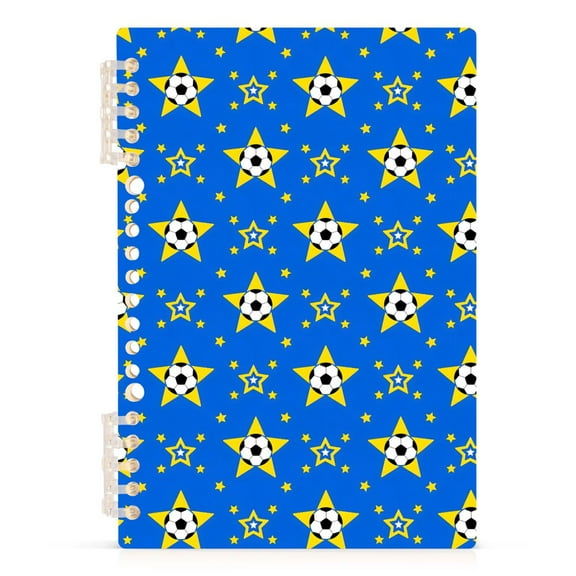 Soccer and Star Notebooks 1-subject Journal 60 Sheets A5 College Ruled Paper Detachable Ring 8.3"x5.7"