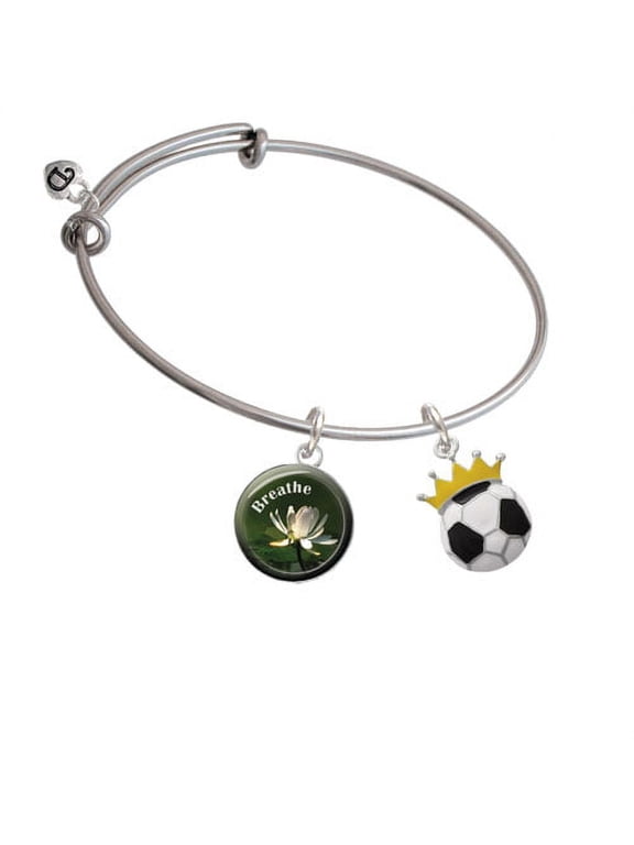 Soccer ball - Crown Breath Bangle Bracelet