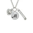 thumbnail image 1 of Soccer ball in Heart - M - Script Initial Disc Courage Strength Wisdom Zoe Necklace, 1 of 1