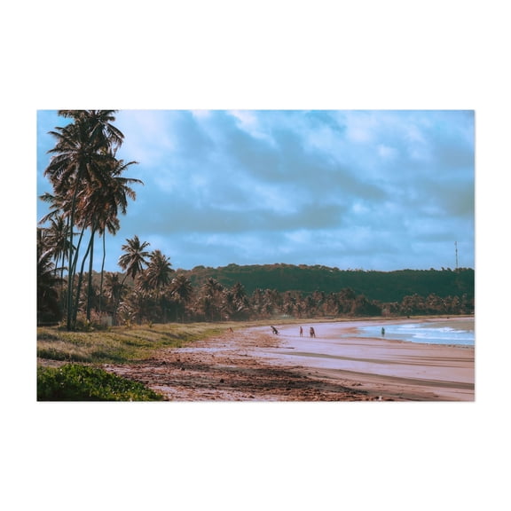 Soccer at the beach - João Pessoa Paraíba Brasil Photography Beach Tropical Palm Tree Coastal Seascape Nature Landscape Unframed Wall Art Print 4 x 6 inches