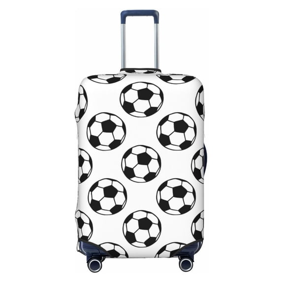 Soccer football balls white cool Luggage Cover Anti Scratch, Elastic Suitcase Protector Suitcase Covers for Luggage Fits 18-32 Inch Luggage