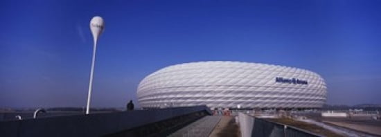Soccer stadium in a city Allianz Arena Munich Bavaria Germany Canvas Art - Panoramic Images (36 x 13)