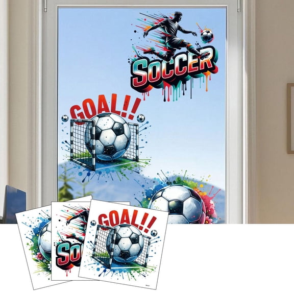SoccerforKids Sports Room DecorforBoys 4X9inSoccer Themed Playroom Accent Decals