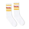 thumbnail image 1 of SOCCO USA-Made Striped Crew Socks SC100 White/ Cali Sun L/XL, 1 of 3