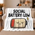 thumbnail image 1 of Sociable Battery Low, Playful Artistic Scene, Warm Flannel Blanket for Office and Dorm with Detailed Artwork with Rich Color Accents, Art Lovers Thanksgiving Gift, Playful Home Decor, 1 of 9