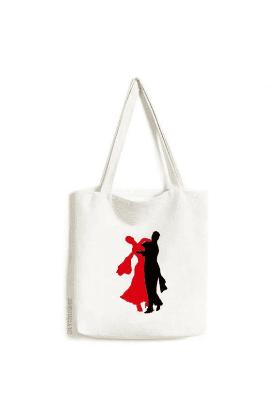 Social Dancing Dancer Duet Dance Tote Canvas Bag Shopping Satchel Casual Handbag