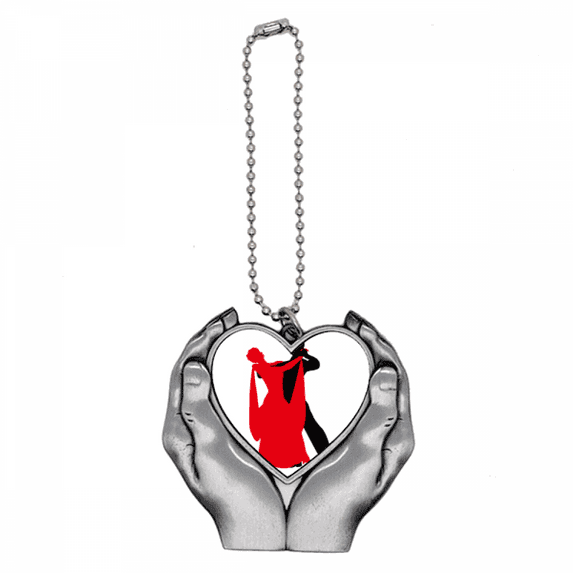 Social Dancing Duet Dance Dancer Car Keychain Heart Pendant Ornament Charm