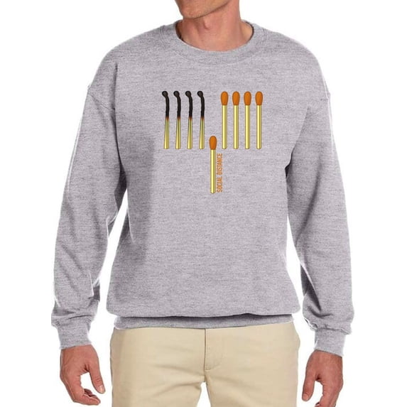 Social Distance Graphic Sweatshirt Men -GoatDeals Designs, Male 4X-Large